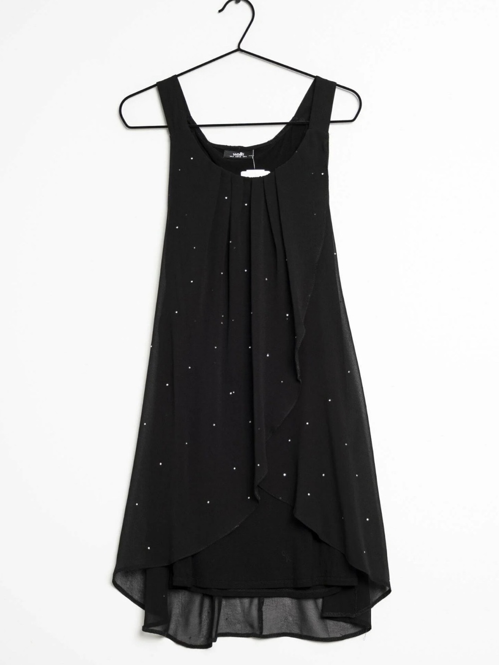 Size M/L Frank Lyman Design Black High-Low Sleeveless Dress with Sparkle
